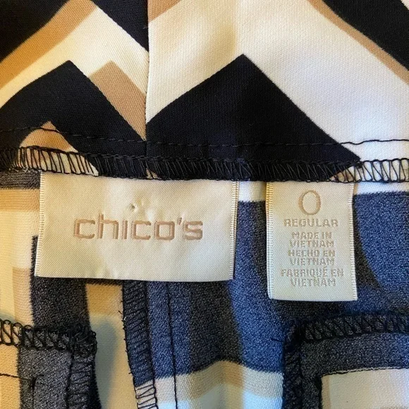 Chicos high waisted black, gold tan cool and flowy pants Chico’s‎ size 0 size 4 - Picture 7 of 13